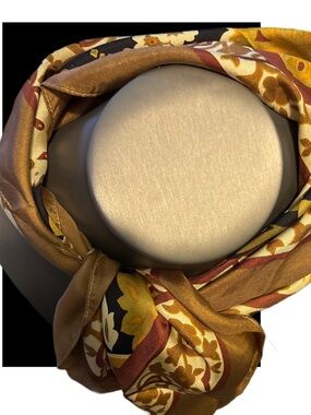 ‘LIBERTY of London’ Silk Twill Floral Print Scarf in Mustard Yellow